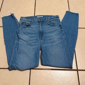 GRLFRND Distressed Light Blue Ankle Jeans